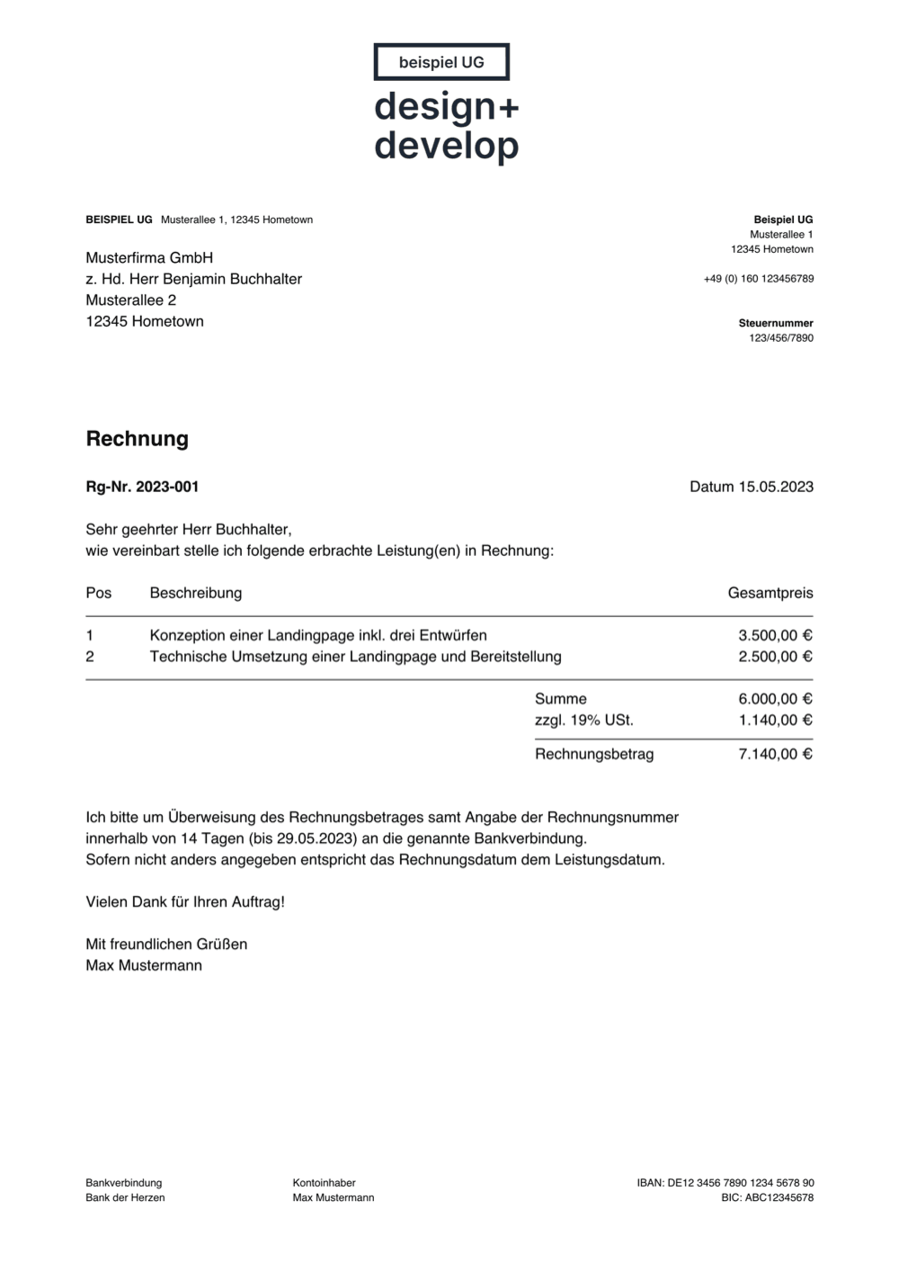 Rechnungs-Design: Standard